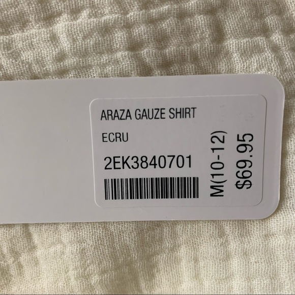 Soft Surroundings NET Araza Gauze Shirt Blouse Ecru (Cream) Plus Size Medium - Picture 8 of 14